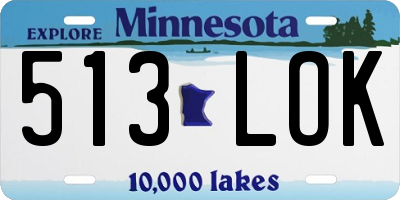 MN license plate 513LOK