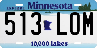 MN license plate 513LOM