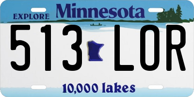 MN license plate 513LOR
