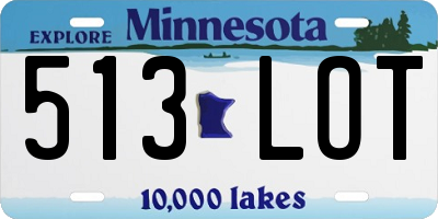MN license plate 513LOT