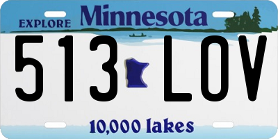 MN license plate 513LOV