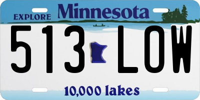 MN license plate 513LOW