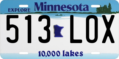 MN license plate 513LOX