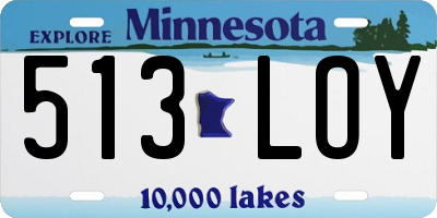 MN license plate 513LOY