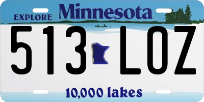 MN license plate 513LOZ