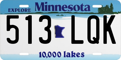 MN license plate 513LQK