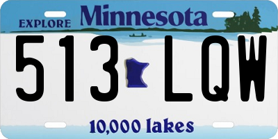 MN license plate 513LQW