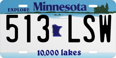 MN license plate 513LSW