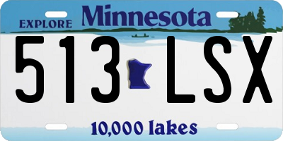 MN license plate 513LSX