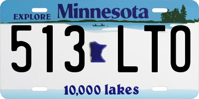 MN license plate 513LTO