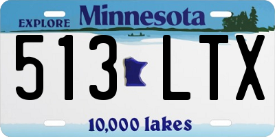 MN license plate 513LTX