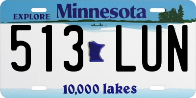 MN license plate 513LUN