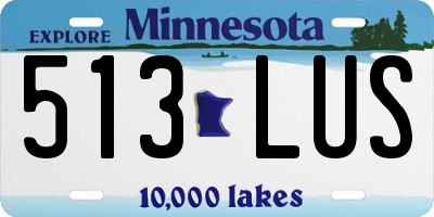 MN license plate 513LUS