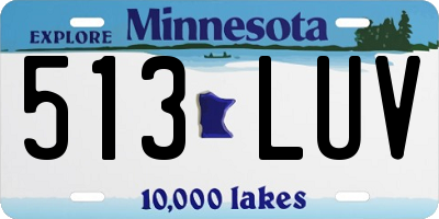 MN license plate 513LUV