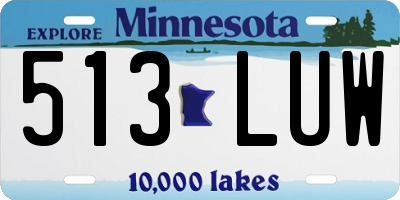 MN license plate 513LUW