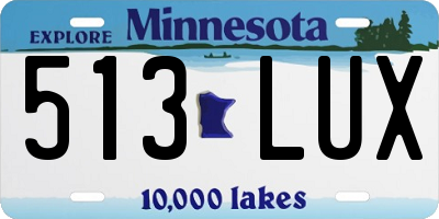 MN license plate 513LUX