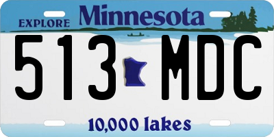 MN license plate 513MDC