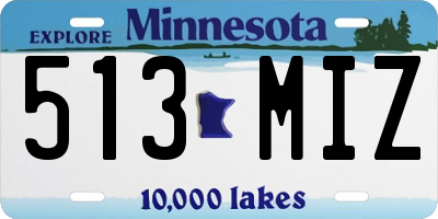 MN license plate 513MIZ