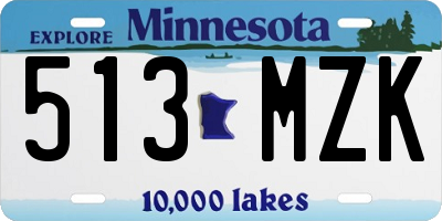 MN license plate 513MZK