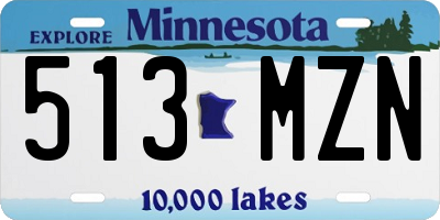 MN license plate 513MZN