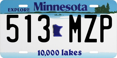 MN license plate 513MZP