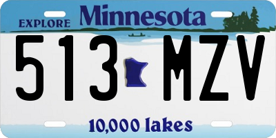 MN license plate 513MZV