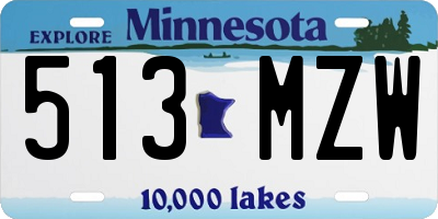 MN license plate 513MZW