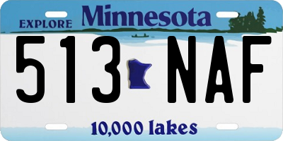 MN license plate 513NAF