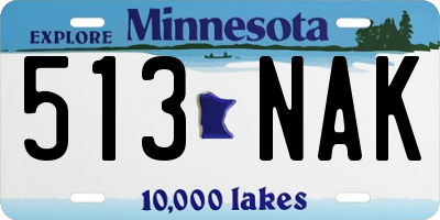 MN license plate 513NAK