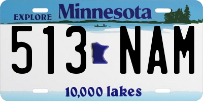 MN license plate 513NAM