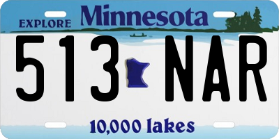 MN license plate 513NAR