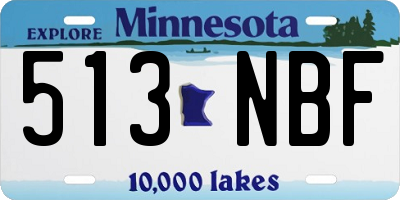 MN license plate 513NBF
