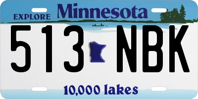 MN license plate 513NBK