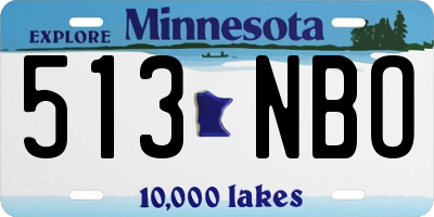 MN license plate 513NBO