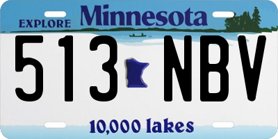 MN license plate 513NBV