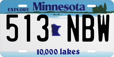 MN license plate 513NBW
