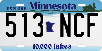 MN license plate 513NCF