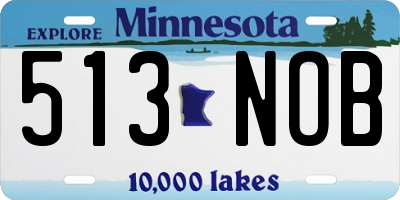MN license plate 513NOB