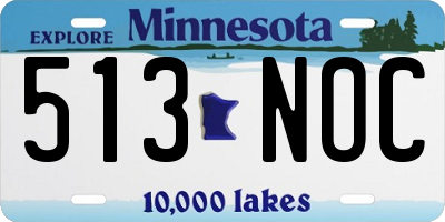 MN license plate 513NOC