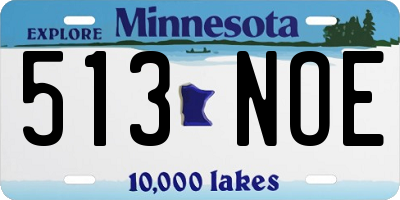 MN license plate 513NOE