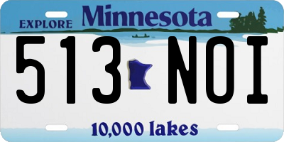 MN license plate 513NOI