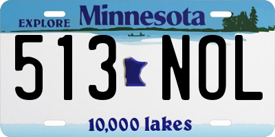 MN license plate 513NOL