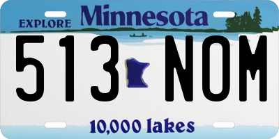 MN license plate 513NOM