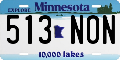MN license plate 513NON