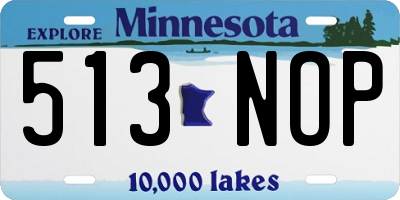 MN license plate 513NOP