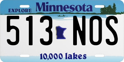 MN license plate 513NOS