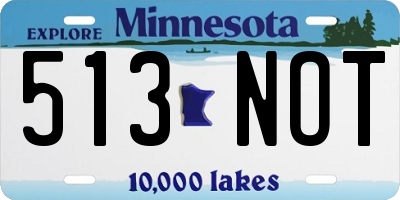 MN license plate 513NOT