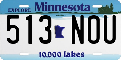 MN license plate 513NOU