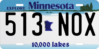 MN license plate 513NOX