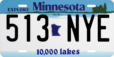 MN license plate 513NYE